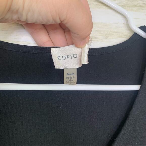 Cupio Bell Sleeve Knee Length V-Neck Dress Black - Picture 4 of 6